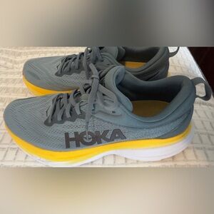 Hoka Gray and Yellow Athletic Shoes